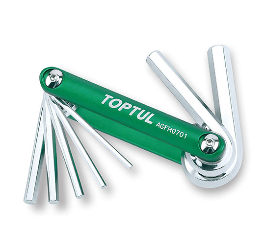 TOPTUL 7-in-1 Folding Hex Key Set