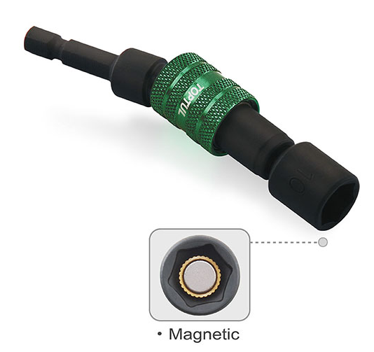 TOPTUL 1/4" Hex Shank Universal Swivel Magnetic Power Nut Setter