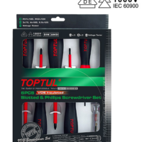 TOPTUL 6PCS VDE Insulated Slotted & Phillips Screwdriver Set
