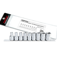 TOPTUL 9PCS 1/2" DR. Star Socket Rail Set