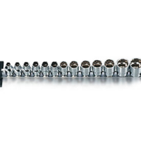 TOPTUL 13PCS 3/8" DR. 12PT Socket Rail Set - METRIC