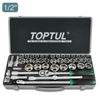 TOPTUL 43PCS 1/2" DR. Socket Set (METRIC & SAE)