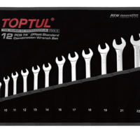 TOPTUL 75° Offset Standard Combination Wrench Set - POUCH BAG - BLACK