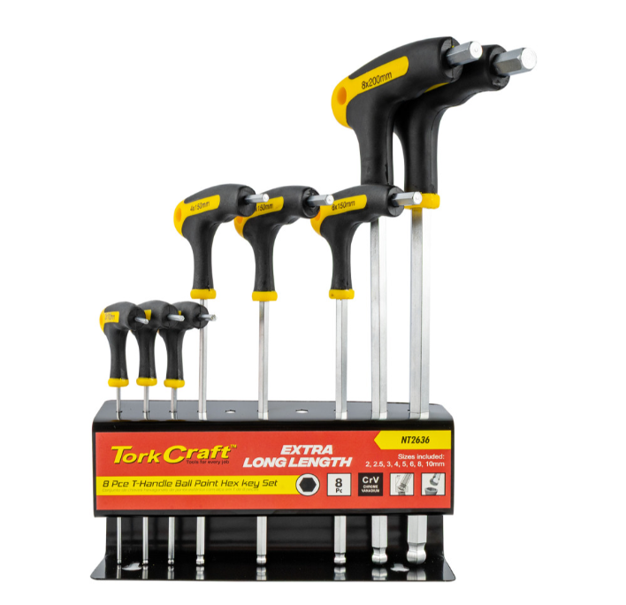 BALL POINT T HANDLE 8PC HEX ALLEN KEY SET