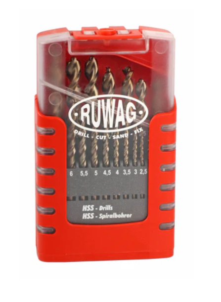 Ruwag 19 Piece Grip Box Turbo Metal Drill Set 1-10mm