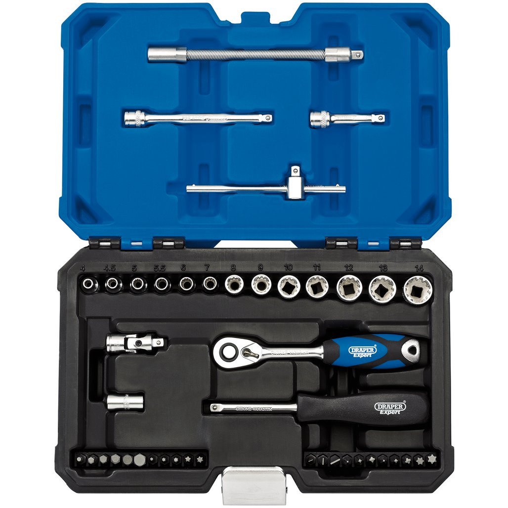 Draper Expert Multi-Drive® Metric Socket Set, 1/4" Sq. Dr. (43 Piece) (16479)