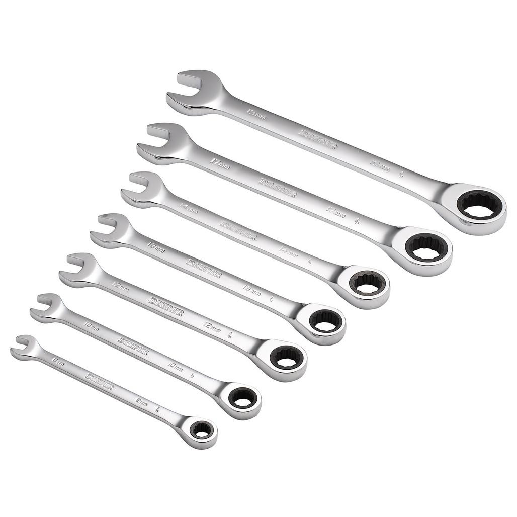 Draper HI-TORQ® Metric Ratcheting Combination Spanner Set (7 Piece) (25397)