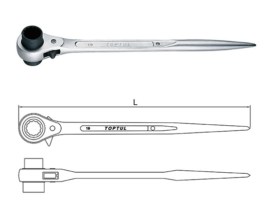 TOPTUL Double Socket Ratchet Wrench