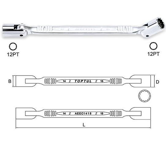 TOPTUL Double End Swivel Socket Wrench