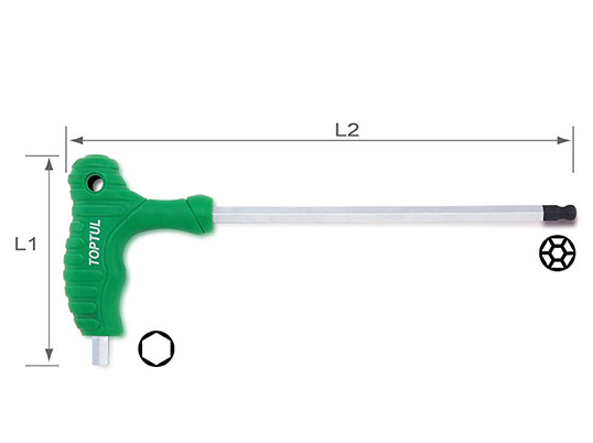 TOPTUL L-Type 2-Way Ball Point and Hex Key Wrench