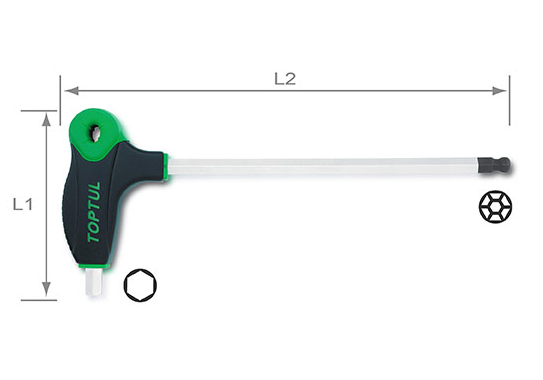 TOPTUL L-Type Two Way Ball Point and Hex Key Wrench