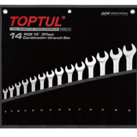 TOPTUL 15° Offset Standard Combination Wrench Sets - POUCH BAG - BLACK - METRIC