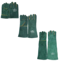 Welding Gloves - Green Lined Leather Glove