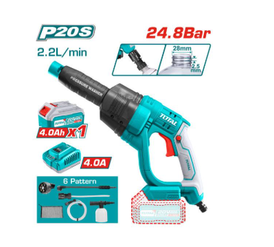Total Tools Cordless Pressure Washer 20V, Battery Kit