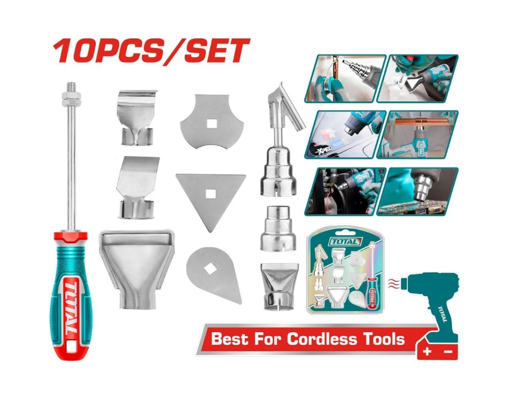 Total Tools 10Pcs Cordless Heat Gun Accessories - Image 2