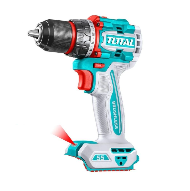 Total Tools Compact Brushless Cordless Drill 20V 2000Rmp 55Nm 13mm